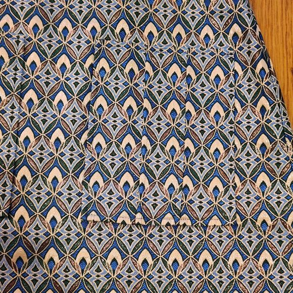 NWOT Maje Blue Pink Green Geometric Print Patch Pocket A-Line Mini Skirt Sz 38/6 - Picture 7 of 12